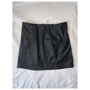 Asos Design Sculpt Me Leather Look Mini Skirt